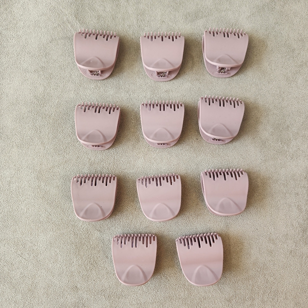 Purple hair rollers clamps 11 lot plastic beauty tools styling curls waves glam